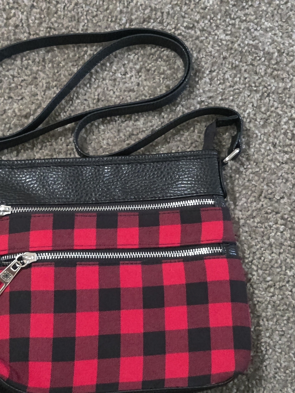 Red and Black Buffalo Plaid Crossbody Bag & Hat - Picture 7 of 12